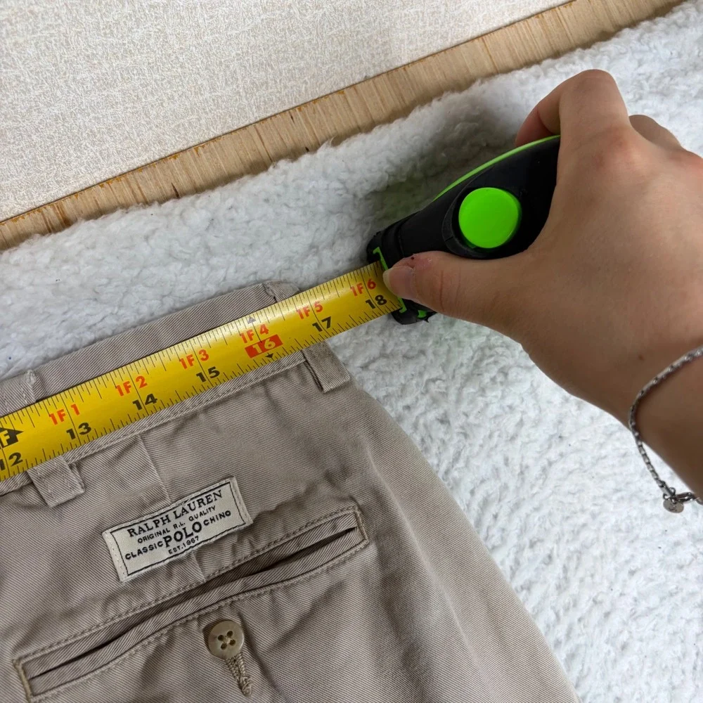 Polo Ralph Lauren Andrew Pant Mens 34x32 (31) Tan Pleated Cotton Chino Trousers